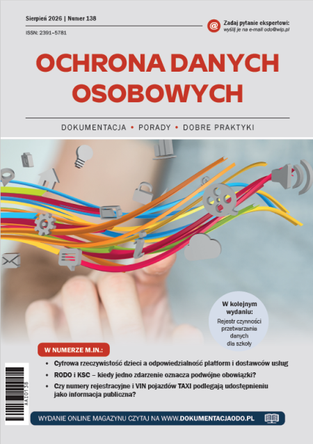 Ochrona danych osobowych, numer 138, sierpień 2026 r. 